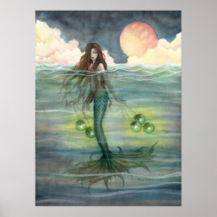 Póster de Sirena "Mar Iluminado" por Molly Harriso