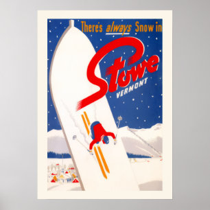 Póster de Ski Stowe Vermont 20x28