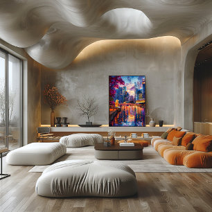 Poster de Skyline de Singapur arte de ciudad asiát