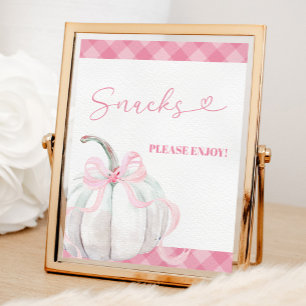 Póster de snacks de cumpleaños de niña calabaza ro