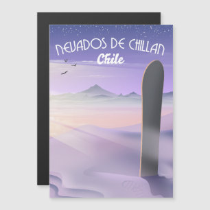 Póster de snowboard en Nevados de Chillan, Chile.