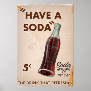 Póster de soda vintage