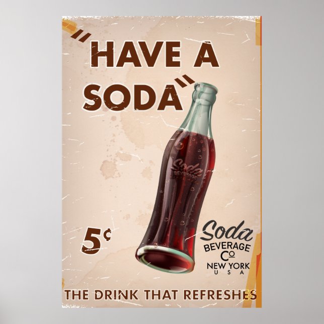 Póster de soda vintage (Frente)