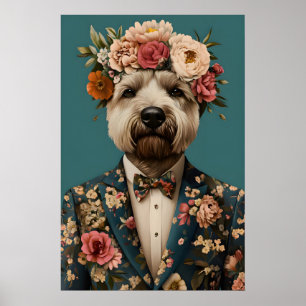 Póster de Soft Coated Wheaten Terrier con Traje