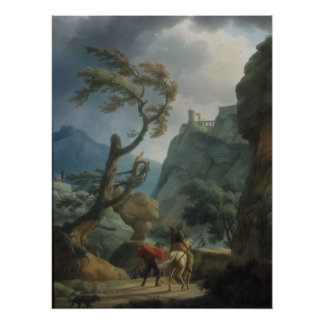 Póster de Soldados en un desfiladero de montaña (1