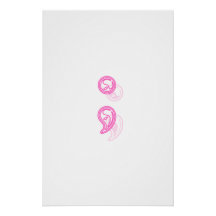 Póster de Sombra de Punto y Coma Rosa