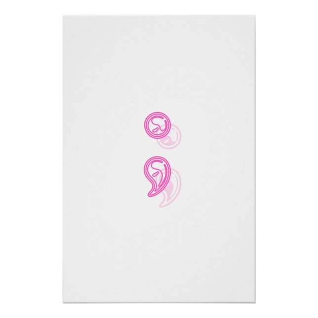 Póster de Sombra de Punto y Coma Rosa (Anverso)