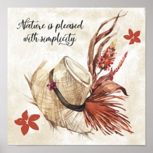 Póster de sombrero floral de la naturaleza