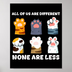 Póster De son diferentes patas de gato lindas conciencia 
