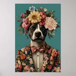 Póster de Staffordshire Bull Terrier con Traje, St