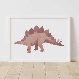 Póster de Stegosaurus Rojo para Habitación de Niño