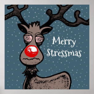 Póster de Stressmas con Rudolph el Reno