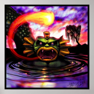 Póster De su estómago escamoso