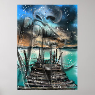 Poster de Sueños de Amanecer en el Mar - Arte de p