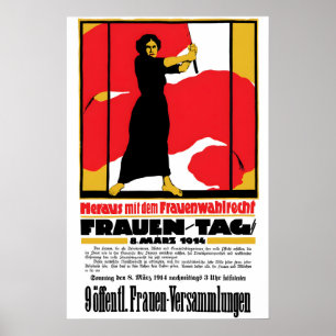 Póster de sufragio femenino alemán 1914 Arte del f