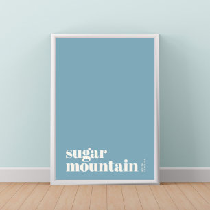 Póster de Sugar Mountain North Carolina ciudad mod