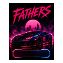 Póster de Supercoche Padre Cyberpunk