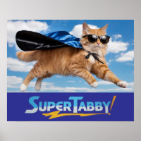 Póster de Superhéroe Gatito Atractivo