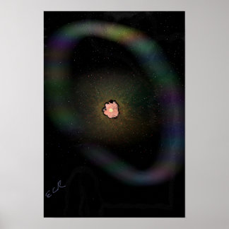 Póster de supernova colapsando, caparazón expandié
