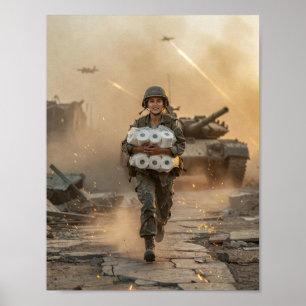 Póster de supervivencia en la zona de guerra con h