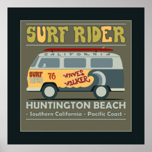 Póster de Surf Rider Huntington Beach