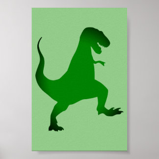Póster de T-Rex Dinosaurio Verde