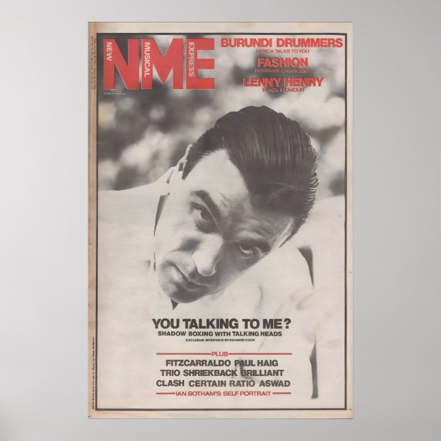 Póster de TALKING HEADS de 1982 - Recorte de disco (Frente)