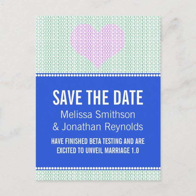 Póster de Tarjeta de Guardar la Fecha de Moda Geek (Anverso)