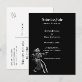 Póster de tarjeta postal de boda gótica de Hallowe