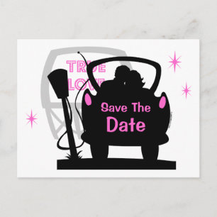 Póster de tarjeta postal para recién casados en el