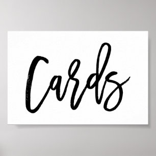 Póster de Tarjetas de Boda con Letra a Mano Chic