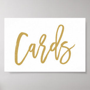 Póster de Tarjetas de Boda Doradas con Letra a Man