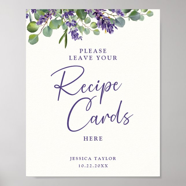 Póster de Tarjetas de Recetas de Desayuno Nupcial  (Frente)