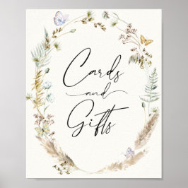 Póster de tarjetas y regalos Boho Butterflies