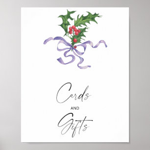 Póster de tarjetas y regalos de acuarela de invier