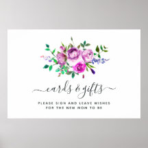 Póster de tarjetas y regalos florales de acuarela 