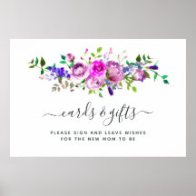 Póster de Tarjetas y Regalos Florales de Acuarela 