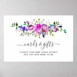 Póster de Tarjetas y Regalos Florales de Acuarela