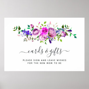 Póster de Tarjetas y Regalos Florales de Acuarela