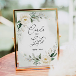 Póster de tarjetas y regalos florales elegantes de