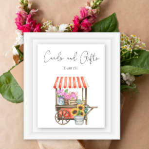 Póster de tarjetas y regalos para baby shower flor