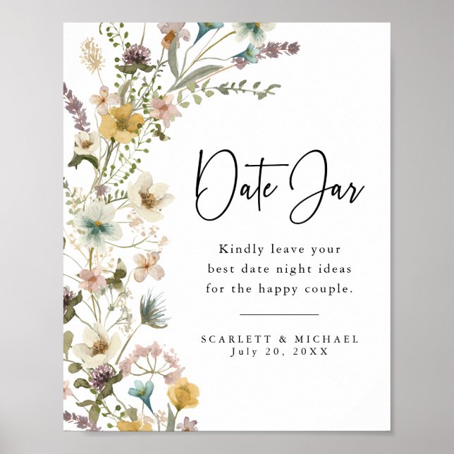 Póster de Tarro de Cita de Flor Silvestre (Frente)