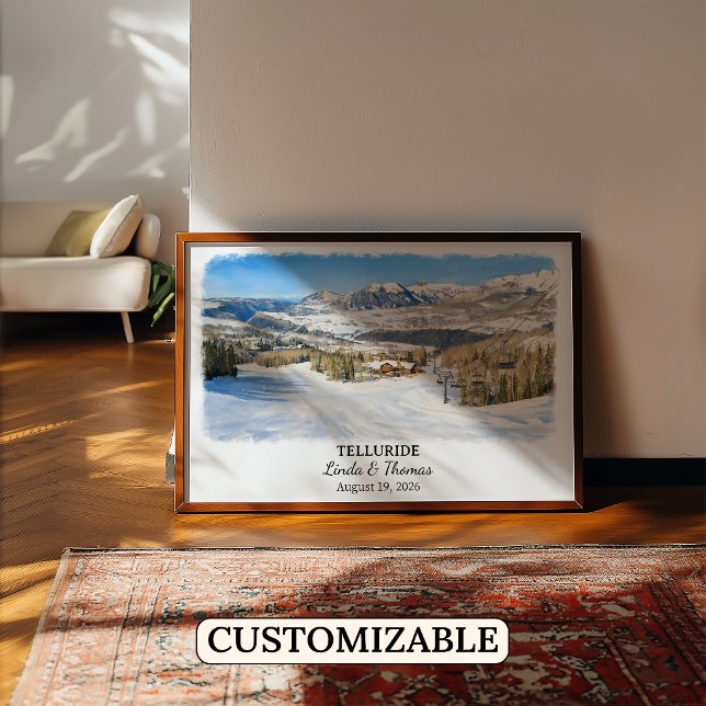 Póster de Telluride Colorado, Acuarela, Personaliz (Subido por el creador)