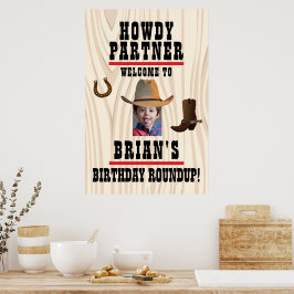 Póster de tema western con foto