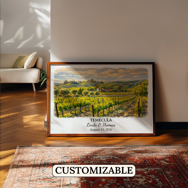 Póster de Temecula California, Acuarela, Personali (Subido por el creador)