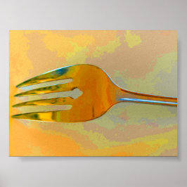 Póster de tenedor de chef