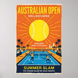 Póster de tenis del Abierto de Australia Summer Sl
