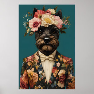 Póster de Terrier Escocés con Traje, Terrier Escoc