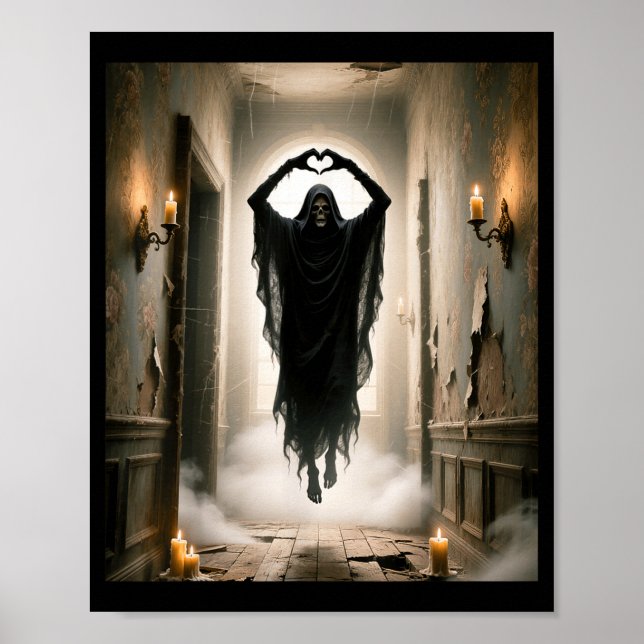 Póster de terror de manos de corazón de fantasma d (Frente)