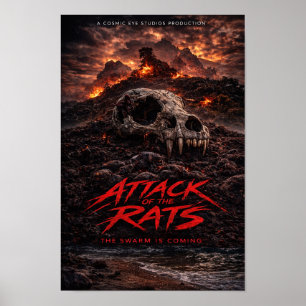 Póster de terror del paisaje de cráneo - Ojo Cósmi
